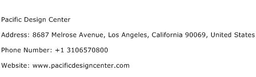 Pacific Design Center Address Contact Number