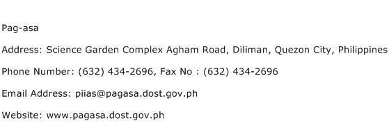 Pag asa Address Contact Number