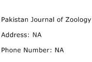 Pakistan Journal of Zoology Address Contact Number