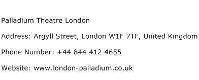 Palladium Theatre London Address Contact Number