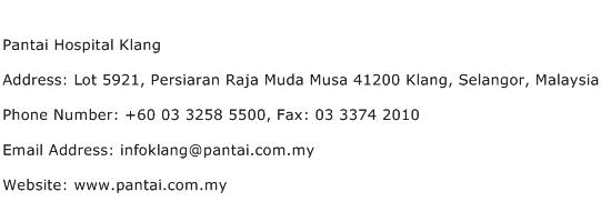 Pantai Hospital Klang Address Contact Number