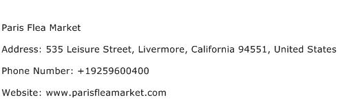 Paris Flea Market Address Contact Number