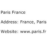 Paris France Address Contact Number