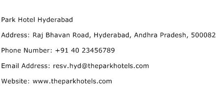 Park Hotel Hyderabad Address Contact Number