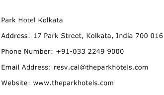 Park Hotel Kolkata Address Contact Number