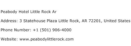 Peabody Hotel Little Rock Ar Address Contact Number