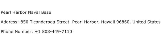 Pearl Harbor Naval Base Address Contact Number