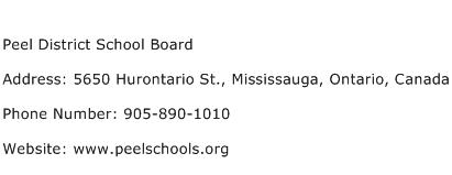 Peel District School Board Address Contact Number