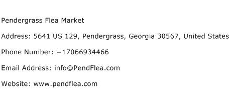Pendergrass Flea Market Address Contact Number