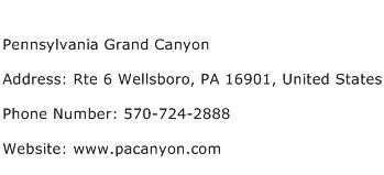 Pennsylvania Grand Canyon Address Contact Number