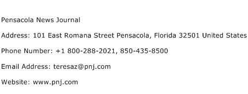 Pensacola News Journal Address Contact Number