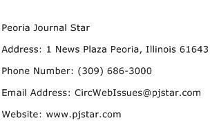 Peoria Journal Star Address Contact Number