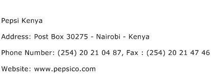 Pepsi Kenya Address Contact Number