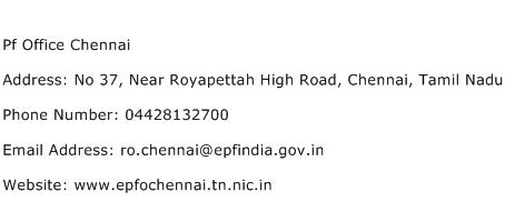 Pf Office Chennai Address Contact Number