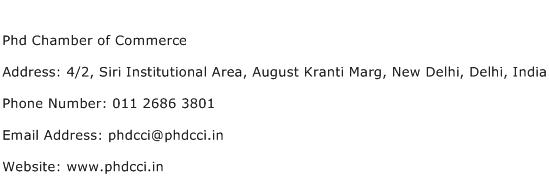 Phd Chamber of Commerce Address Contact Number