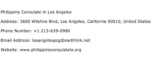Philippine Consulate in Los Angeles Address Contact Number