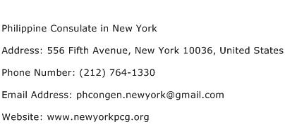 Philippine Consulate in New York Address Contact Number