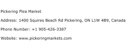 Pickering Flea Market Address Contact Number