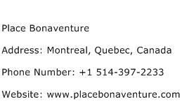 Place Bonaventure Address Contact Number