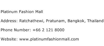 Platinum Fashion Mall Address Contact Number