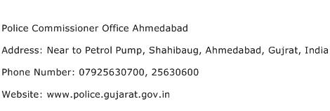 Police Commissioner Office Ahmedabad Address Contact Number