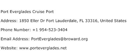 Port Everglades Cruise Port Address Contact Number