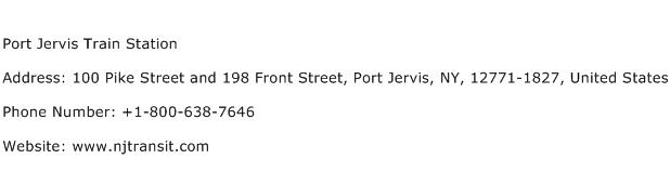 Port Jervis Train Station Address Contact Number