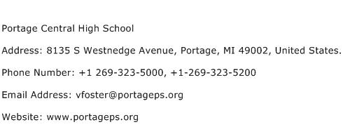 Portage Central High School Address Contact Number