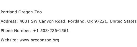Portland Oregon Zoo Address Contact Number