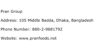 Pran Group Address Contact Number