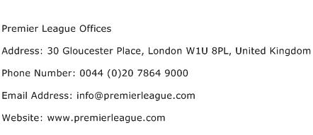 Premier League Offices Address Contact Number