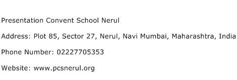 Presentation Convent School Nerul Address Contact Number