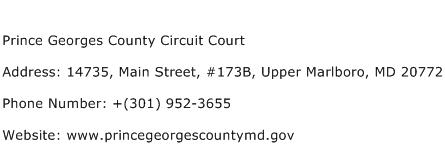Prince Georges County Circuit Court Address Contact Number