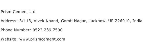 Prism Cement Ltd Address Contact Number