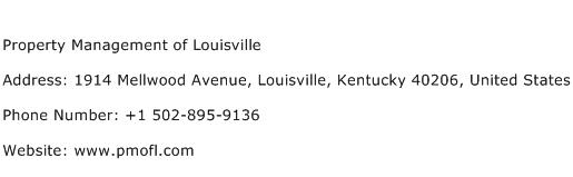 Property Management of Louisville Address Contact Number