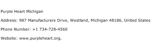 Purple Heart Michigan Address Contact Number