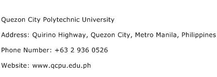 Quezon City Polytechnic University Address Contact Number