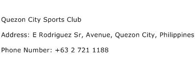 Quezon City Sports Club Address Contact Number