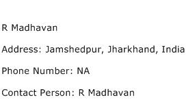 R Madhavan Address Contact Number