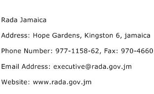 Rada Jamaica Address Contact Number