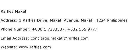 Raffles Makati Address Contact Number
