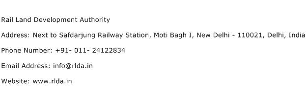 Rail Land Development Authority Address Contact Number