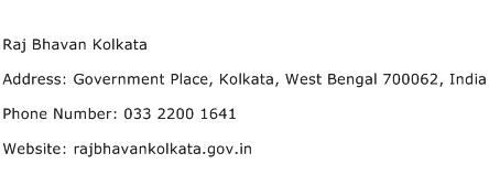 Raj Bhavan Kolkata Address Contact Number