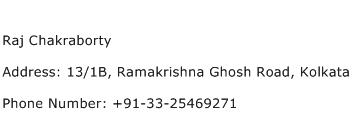 Raj Chakraborty Address Contact Number