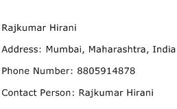 Rajkumar Hirani Address Contact Number
