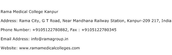 Rama Medical College Kanpur Address Contact Number