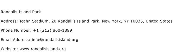 Randalls Island Park Address Contact Number