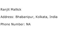 Ranjit Mallick Address Contact Number