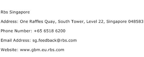Rbs Singapore Address Contact Number