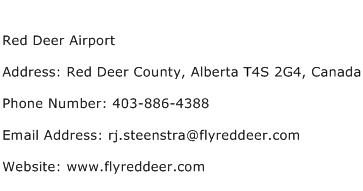 Red Deer Airport Address Contact Number